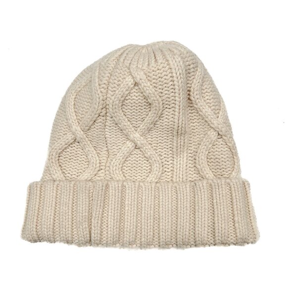 Bear Essentials Outdoors Co. 100% Soft Merino Wool Cable Knit Beanie Ivory NWOT - Picture 6 of 6